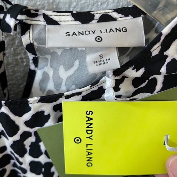 Sandy Liang x Target Black and White Leopard Print Oversized Midi Dress sz S - Picture 8 of 9